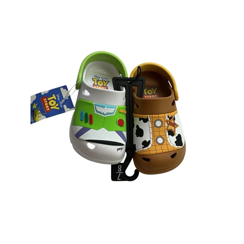 Disney Pixar Toy Story Clogs Toddler Sandals Buzz Lightyear Woody Sz 7/8